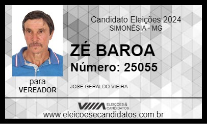 Candidato ZÉ BAROA 2024 - SIMONÉSIA - Eleições