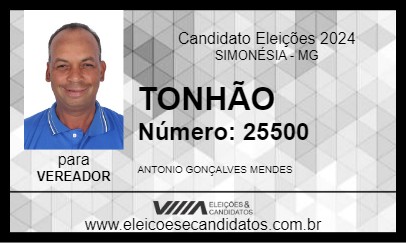 Candidato TONHÃO 2024 - SIMONÉSIA - Eleições