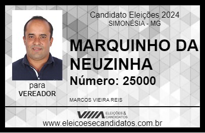 Candidato MARQUINHO DA NEUZINHA 2024 - SIMONÉSIA - Eleições