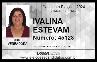 Candidato IVALINA ESTEVAM 2024 - SIMONÉSIA - Eleições