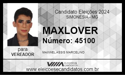 Candidato MAXLOVER 2024 - SIMONÉSIA - Eleições