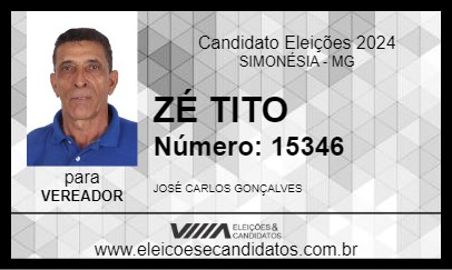 Candidato ZÉ TITO 2024 - SIMONÉSIA - Eleições