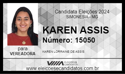 Candidato KAREN ASSIS 2024 - SIMONÉSIA - Eleições