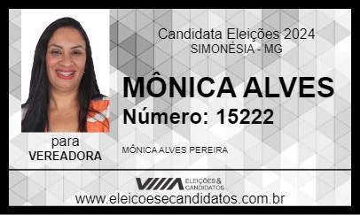 Candidato MÔNICA ALVES 2024 - SIMONÉSIA - Eleições