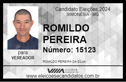 Candidato ROMILDO PEREIRA 2024 - SIMONÉSIA - Eleições