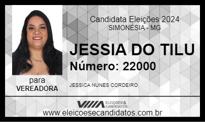 Candidato JESSIA DO TILU 2024 - SIMONÉSIA - Eleições