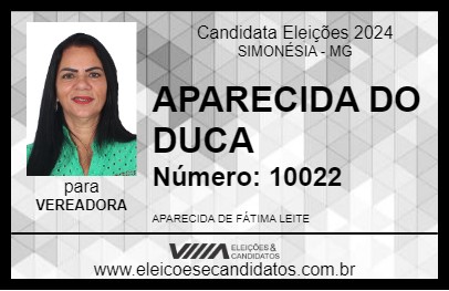 Candidato APARECIDA DO DUCA 2024 - SIMONÉSIA - Eleições