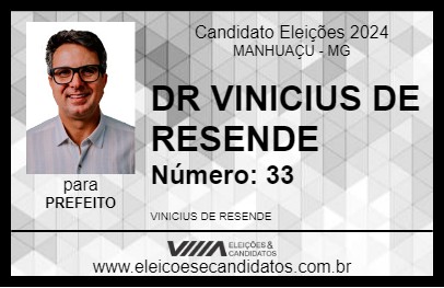 Candidato DR VINICIUS DE RESENDE 2024 - MANHUAÇU - Eleições