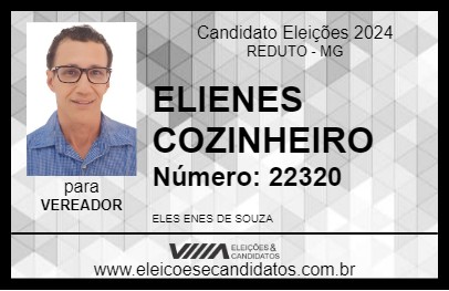 Candidato ELIENES COZINHEIRO 2024 - REDUTO - Eleições