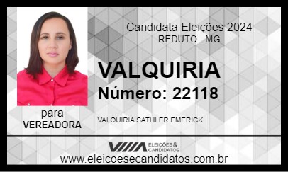 Candidato VALQUIRIA 2024 - REDUTO - Eleições