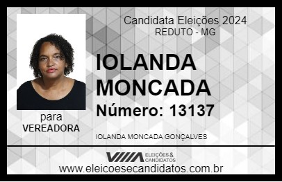 Candidato IOLANDA MONCADA 2024 - REDUTO - Eleições