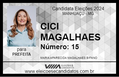 Candidato CICI MAGALHAES 2024 - MANHUAÇU - Eleições