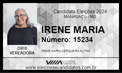 Candidato IRENE MARIA 2024 - MANHUAÇU - Eleições