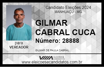 Candidato GILMAR CABRAL CUCA 2024 - MANHUAÇU - Eleições