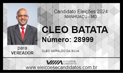 Candidato CLEO BATATA 2024 - MANHUAÇU - Eleições