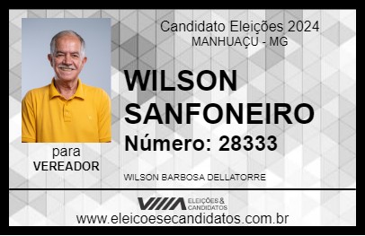 Candidato WILSON SANFONEIRO 2024 - MANHUAÇU - Eleições