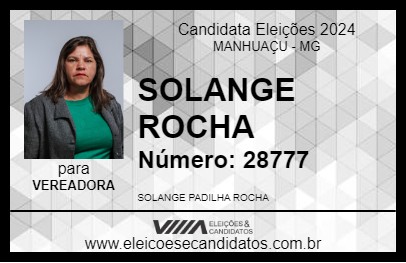 Candidato SOLANGE ROCHA 2024 - MANHUAÇU - Eleições