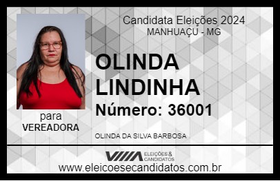 Candidato OLINDA LINDINHA 2024 - MANHUAÇU - Eleições