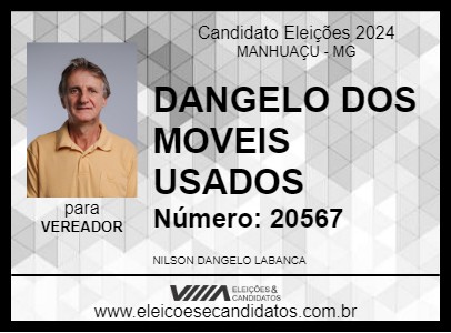 Candidato DANGELO DOS MOVEIS USADOS 2024 - MANHUAÇU - Eleições