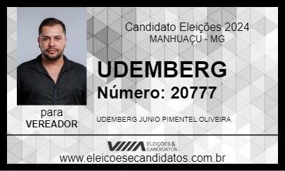 Candidato UDEMBERG 2024 - MANHUAÇU - Eleições