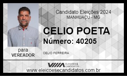 Candidato CELIO POETA 2024 - MANHUAÇU - Eleições