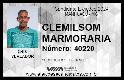 Candidato CLEMILSOM MARMORARIA 2024 - MANHUAÇU - Eleições