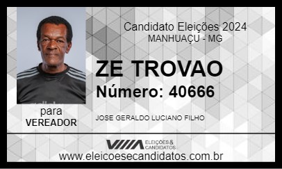 Candidato ZE TROVAO 2024 - MANHUAÇU - Eleições