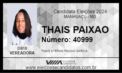 Candidato THAIS PAIXAO 2024 - MANHUAÇU - Eleições