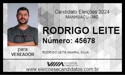 Candidato RODRIGO LEITE 2024 - MANHUAÇU - Eleições