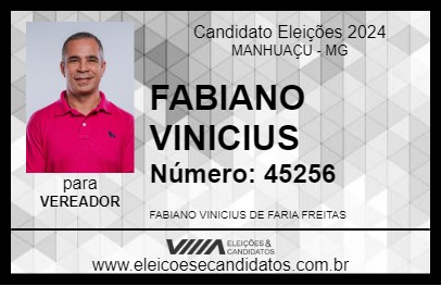 Candidato FABIANO VINICIUS 2024 - MANHUAÇU - Eleições