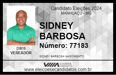 Candidato SIDNEY BARBOSA 2024 - MANHUAÇU - Eleições