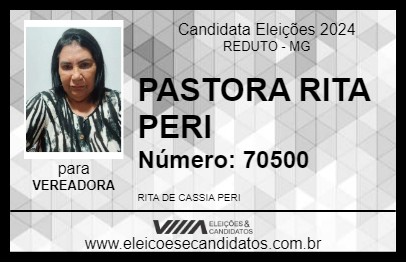 Candidato PASTORA RITA PERI  2024 - REDUTO - Eleições