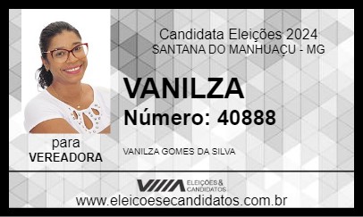 Candidato VANILZA 2024 - SANTANA DO MANHUAÇU - Eleições