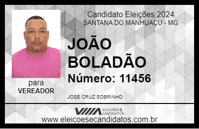 Candidato JOÃO BOLADÃO 2024 - SANTANA DO MANHUAÇU - Eleições