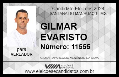 Candidato GILMAR EVARISTO 2024 - SANTANA DO MANHUAÇU - Eleições