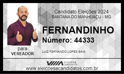 Candidato FERNANDINHO 2024 - SANTANA DO MANHUAÇU - Eleições