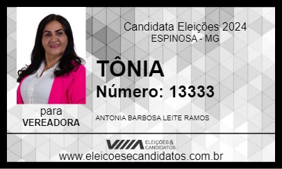 Candidato TÔNIA  2024 - ESPINOSA - Eleições