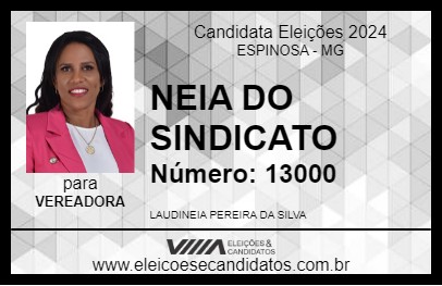 Candidato NEIA DO SINDICATO 2024 - ESPINOSA - Eleições