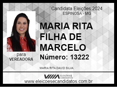 Candidato MARIA RITA FILHA DE MARCELO 2024 - ESPINOSA - Eleições