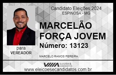 Candidato MARCELÃO FORÇA JOVEM 2024 - ESPINOSA - Eleições