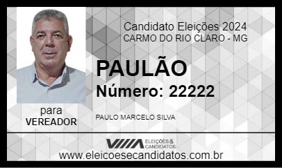 Candidato PAULÃO 2024 - CARMO DO RIO CLARO - Eleições