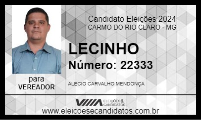 Candidato LECINHO 2024 - CARMO DO RIO CLARO - Eleições