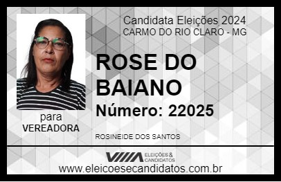 Candidato ROSE DO BAIANO 2024 - CARMO DO RIO CLARO - Eleições