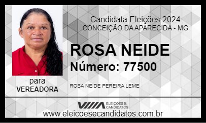 Candidato ROSA NEIDE 2024 - CONCEIÇÃO DA APARECIDA - Eleições