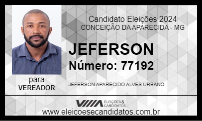 Candidato JEFERSON 2024 - CONCEIÇÃO DA APARECIDA - Eleições