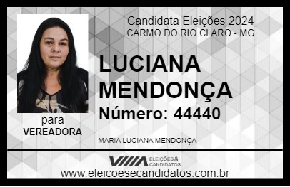 Candidato LUCIANA MENDONÇA 2024 - CARMO DO RIO CLARO - Eleições