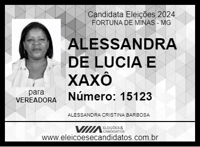 Candidato ALESSANDRA DE LUCIA E XAXÔ 2024 - FORTUNA DE MINAS - Eleições