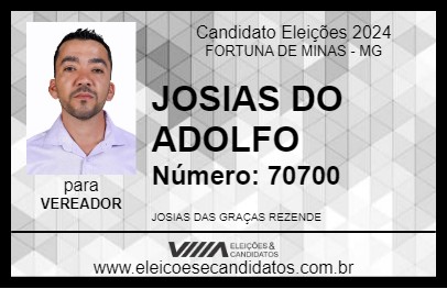 Candidato JOSIAS DO ADOLFO 2024 - FORTUNA DE MINAS - Eleições