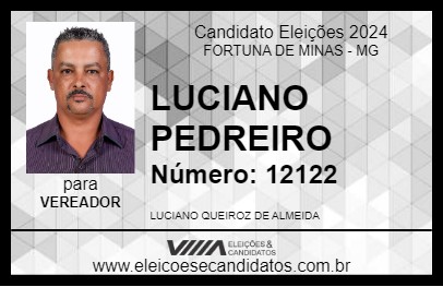 Candidato LUCIANO PEDREIRO 2024 - FORTUNA DE MINAS - Eleições