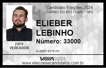 Candidato ELIEBER LEBINHO 2024 - CARMO DO RIO CLARO - Eleições